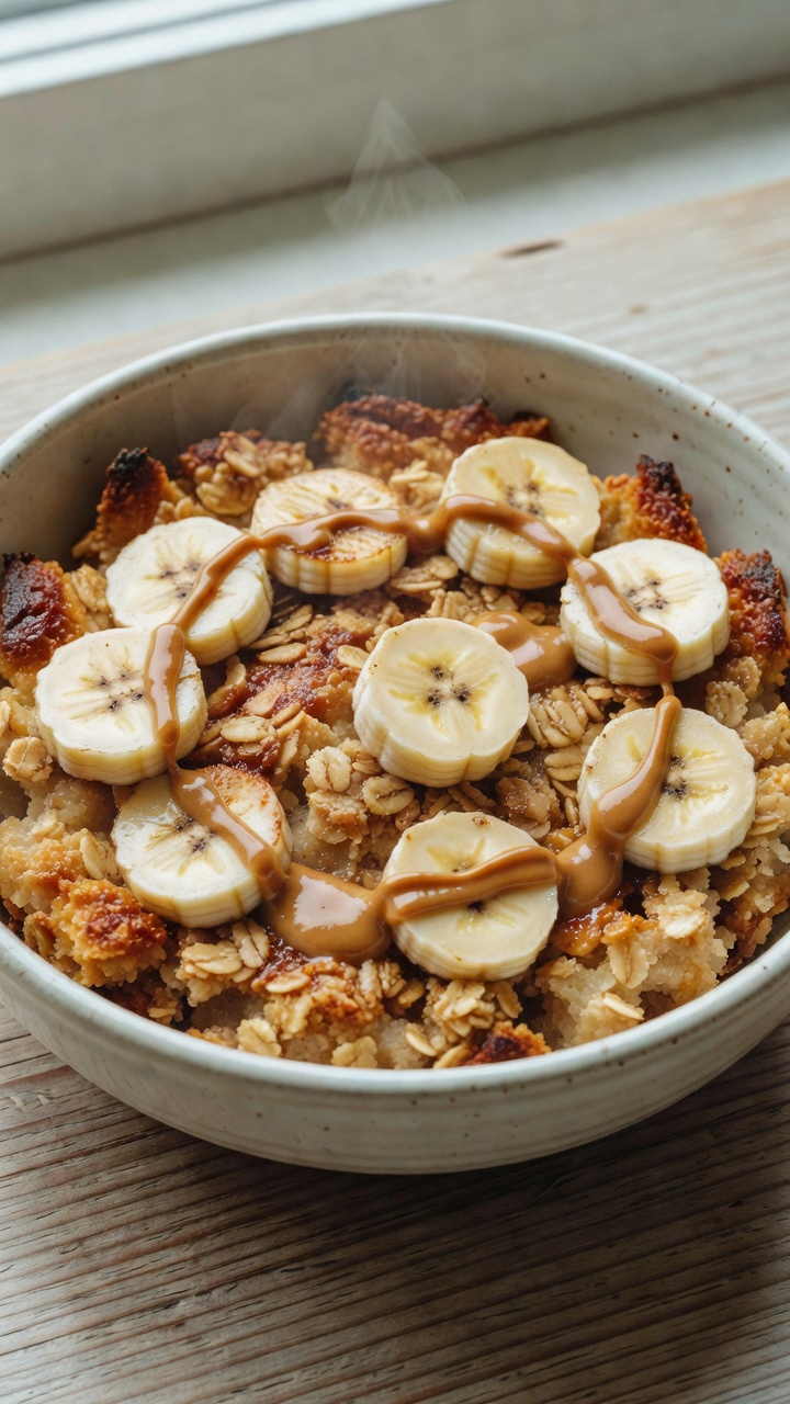 Banana peanut butter baked oats